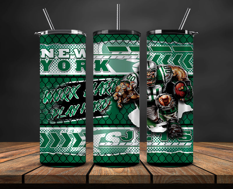 American football themed tumbler wrap design for 20oz skinny tumbler, sports fan style
