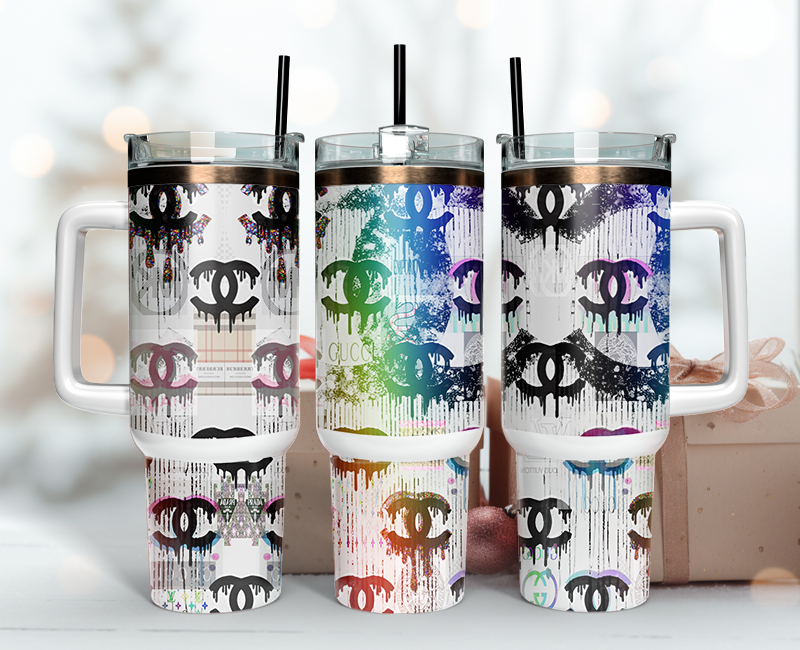 Chanel Tumbler Wrap 40oz,Tumbler Wrap with Logo Fashion - Instant PNG File 101