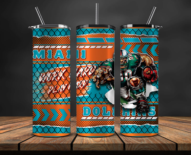 American football themed tumbler wrap design for 20oz skinny tumbler, sports fan style