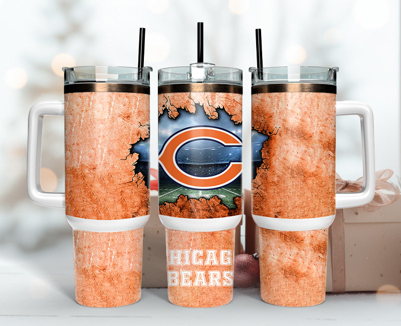 Chicago Bears Tumbler 40oz Png, 40oz Tumbler Skinny 105