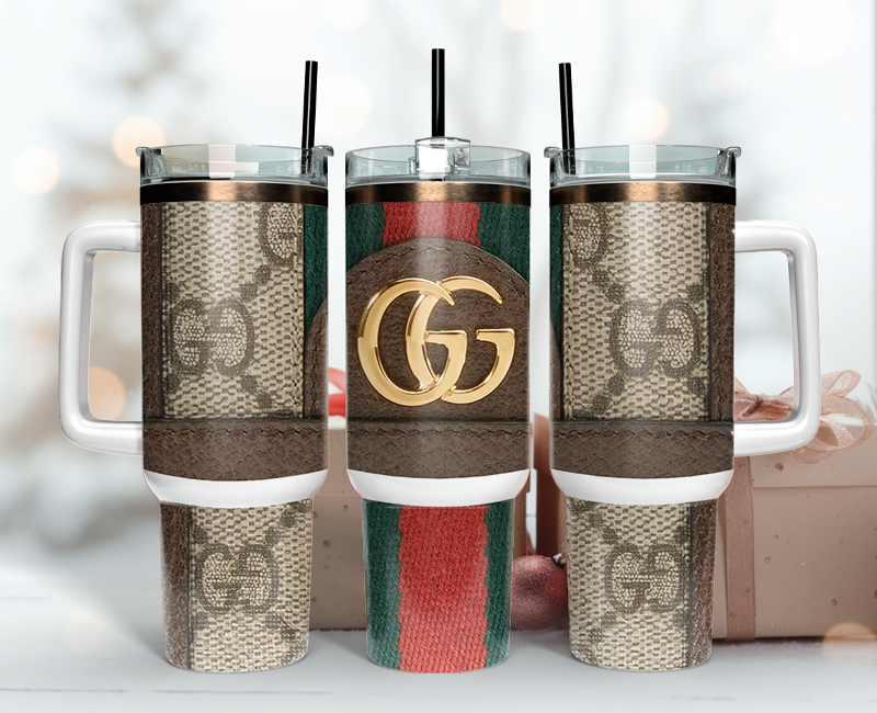 Gucci Tumbler Wrap 40oz,Tumbler Wrap with Logo Fashion - Instant PNG File 109