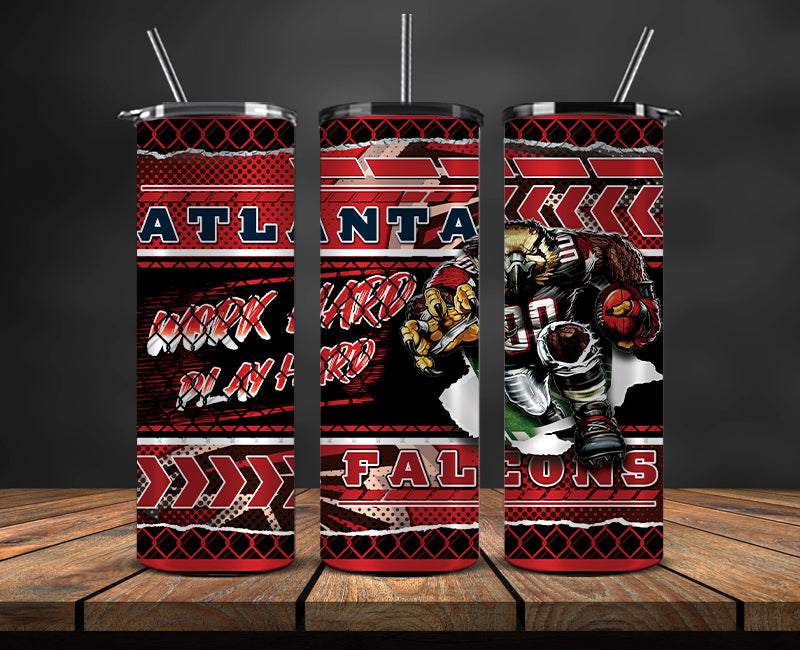 American football themed tumbler wrap design for 20oz skinny tumbler, sports fan style