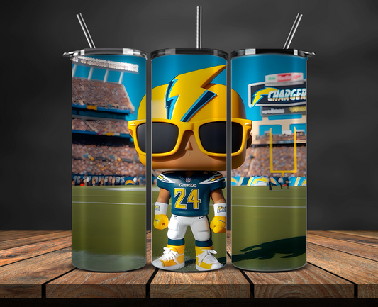 Los Angeles Chargers Tumbler Wrap, NFL Trendy Tumbler 11