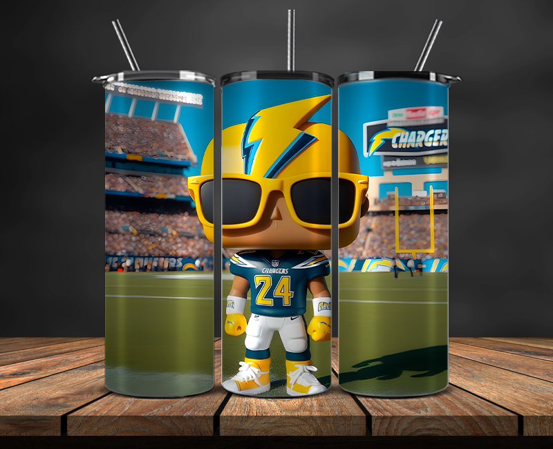 Los Angeles Chargers Tumbler Wrap, NFL Trendy Tumbler 11