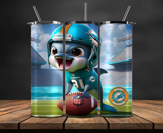 Miami Dolphins Tumbler Wrap, NFL Trendy Tumbler 11