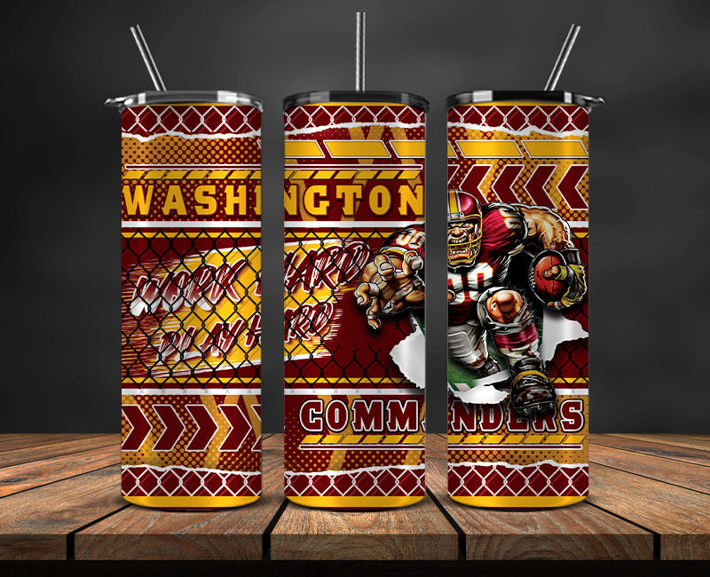 American football themed tumbler wrap design for 20oz skinny tumbler, sports fan style