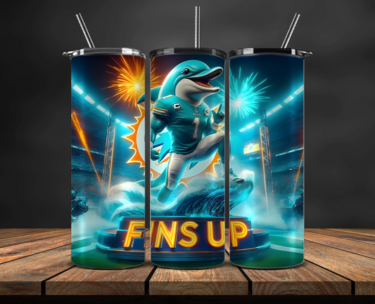 Miami Dolphins Tumbler Wrap, NFL Trendy Tumbler 12