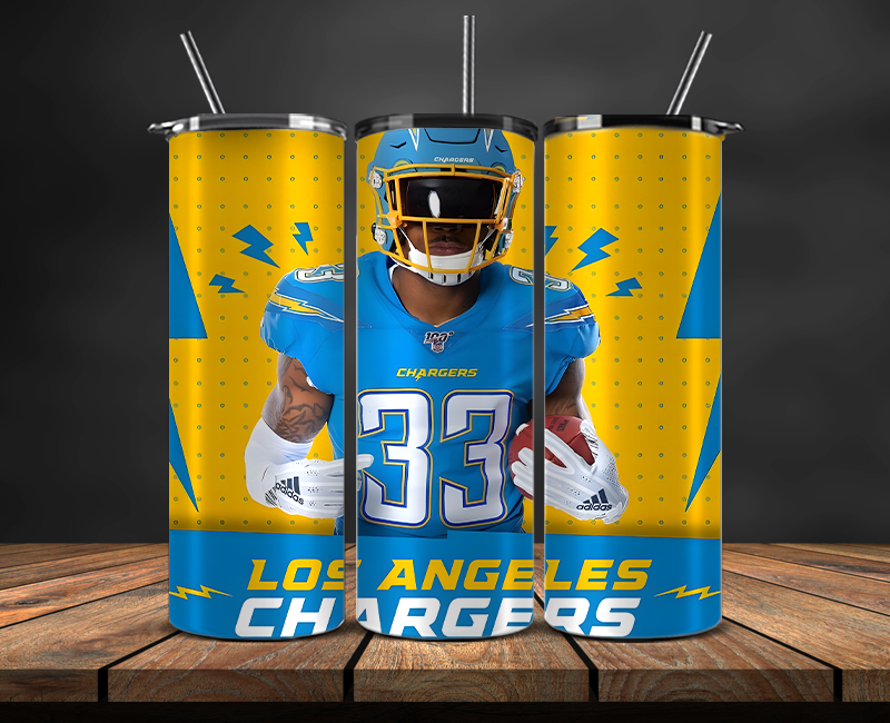 Los Angeles Chargers Tumbler Wrap, NFL Trendy Tumbler 12