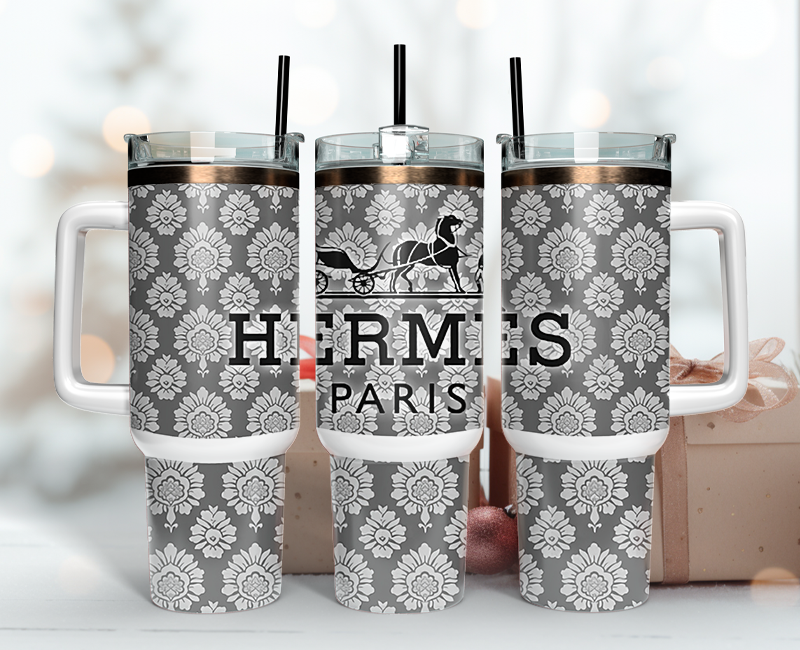 Hermes Tumbler Wrap 40oz,Tumbler Wrap with Logo Fashion - Instant PNG File 145