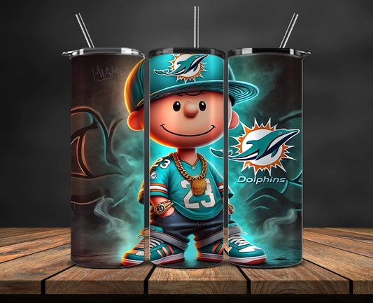 Miami Dolphins Tumbler Wrap, NFL Trendy Tumbler 14