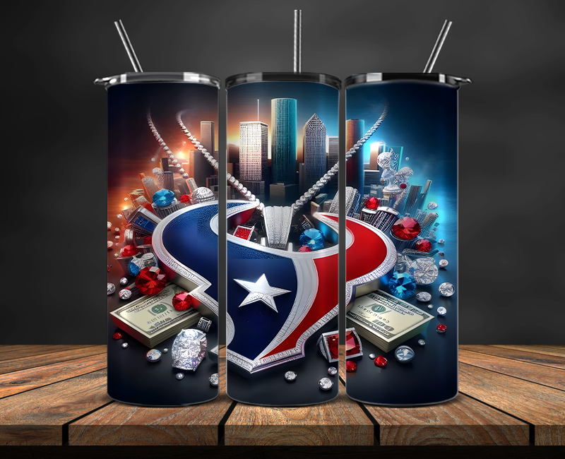 Houston Texans Tumbler Wrap, NFL Trendy Tumbler 14