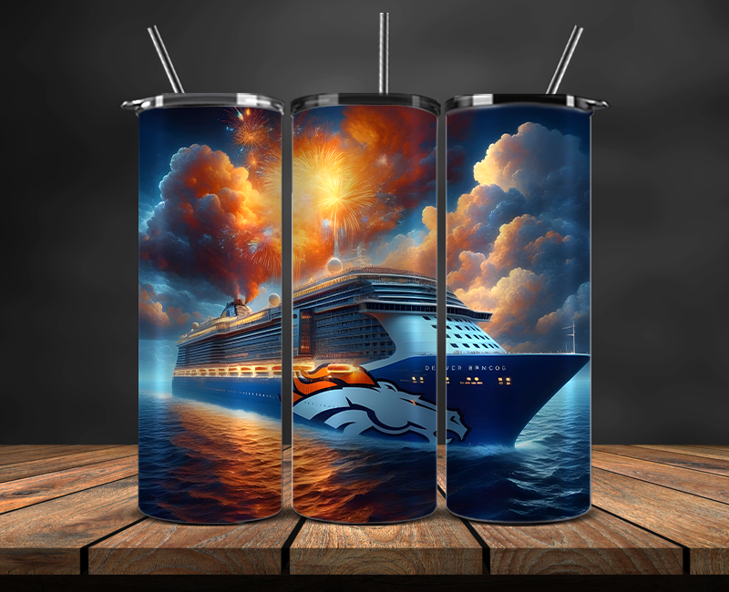Denver Broncos Tumbler Wrap, NFL Trendy Tumbler 14