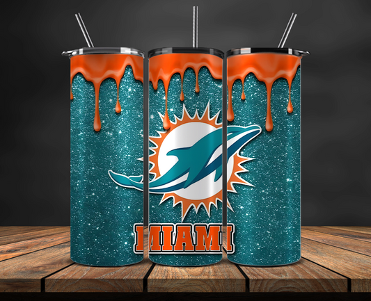 Miami Dolphins Tumbler Wrap, NFL Trendy Tumbler 16