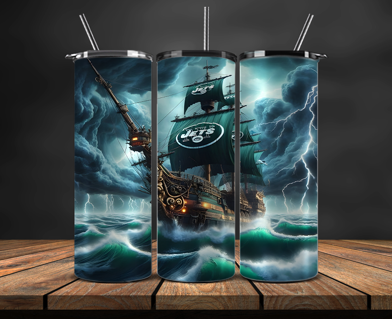 New York Jets Tumbler Wrap, NFL Trendy Tumbler 16