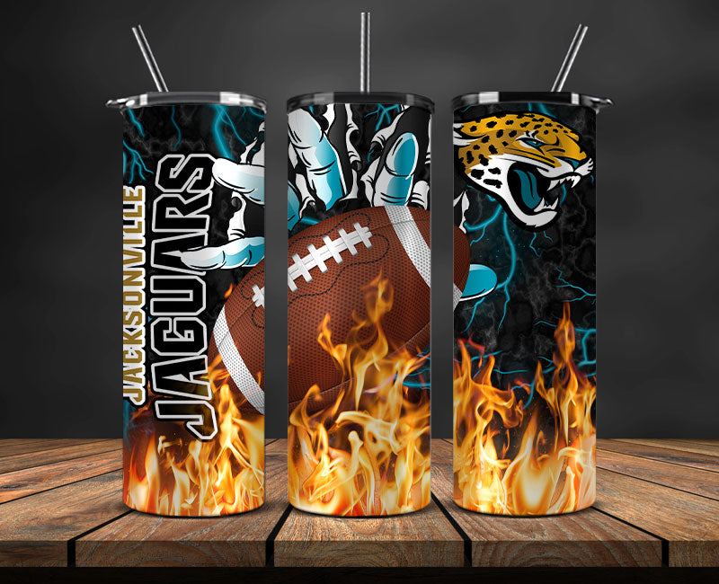Jacksonville Jaguars Tumbler Wrap, Fire Hand Tumbler Wrap , NFL Football 20oz LUJ-17