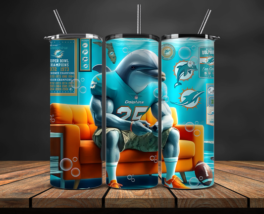 Miami Dolphins Tumbler Wrap, NFL Trendy Tumbler 17