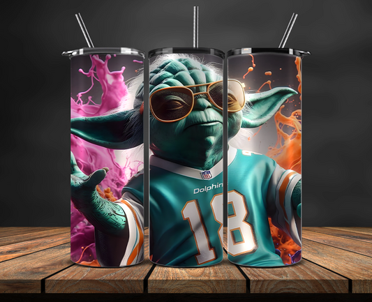 Miami Dolphins Tumbler Wrap, NFL Trendy Tumbler 18