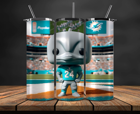 Miami Dolphins Tumbler Wrap, NFL Trendy Tumbler 19