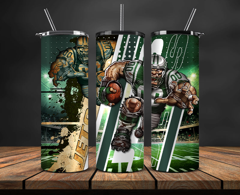 American football themed tumbler wrap design for 20oz skinny tumbler, sports fan style