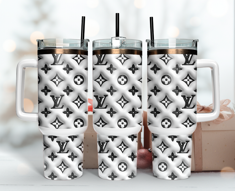 LV 3D Tumbler Wrap 40oz,Tumbler Wrap with Logo Fashion - Instant PNG File 19
