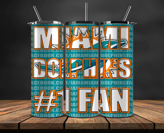 Miami Dolphins Tumbler Wrap, NFL Trendy Tumbler 01