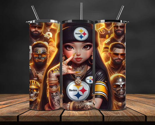 Pittsburgh Steelers Tumbler Wrap, NFL Trendy Tumbler 22