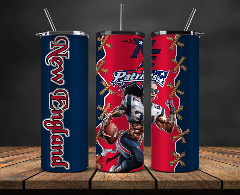 American football themed tumbler wrap design for 20oz skinny tumbler, sports fan style