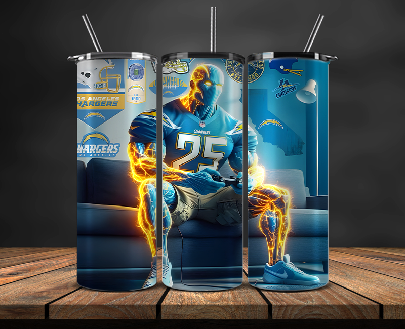 Los Angeles Chargers Tumbler Wrap, NFL Trendy Tumbler 23
