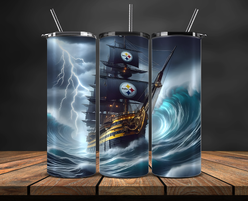 Pittsburgh Steelers Tumbler Wrap, NFL Trendy Tumbler 24