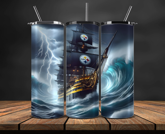 Pittsburgh Steelers Tumbler Wrap, NFL Trendy Tumbler 24
