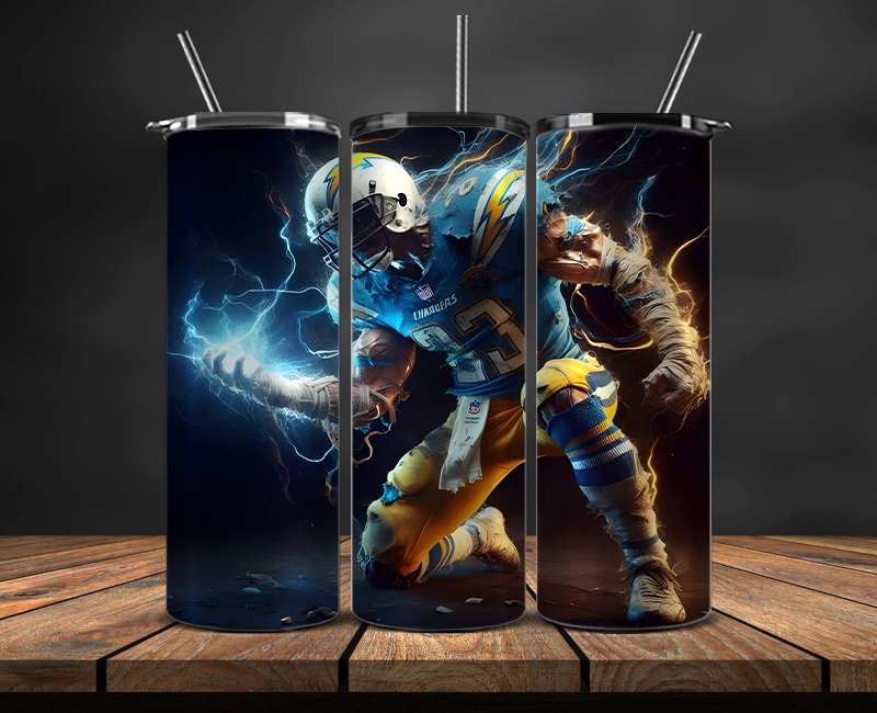 Los Angeles Chargers Tumbler Wrap, NFL Trendy Tumbler 24