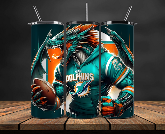 Miami Dolphins Tumbler Wrap, NFL Trendy Tumbler 24