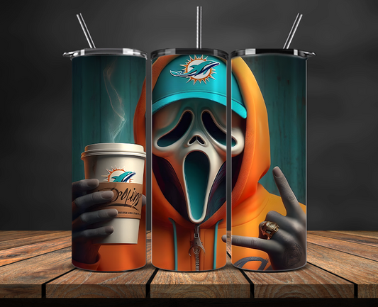 Miami Dolphins Tumbler Wrap, NFL Trendy Tumbler 25