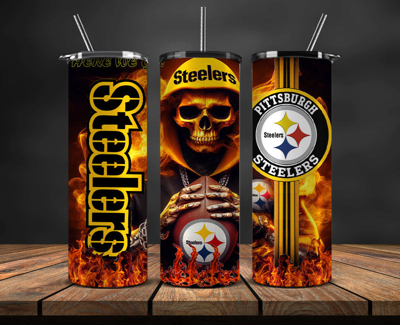 American football themed tumbler wrap design for 20oz skinny tumbler, sports fan style