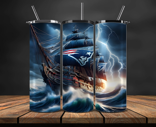 New England Patriots Tumbler Wrap, NFL Trendy Tumbler 02