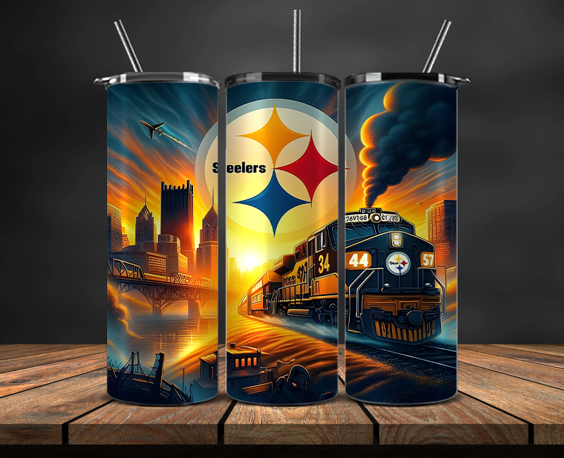 Pittsburgh Steelers Tumbler Wrap, NFL Trendy Tumbler 02