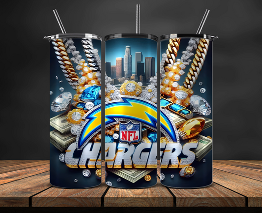 Los Angeles Chargers Tumbler Wrap, NFL Trendy Tumbler 02
