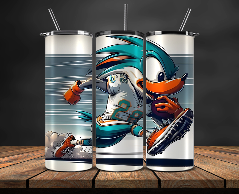 Miami Dolphins Tumbler Wrap, NFL Trendy Tumbler 32