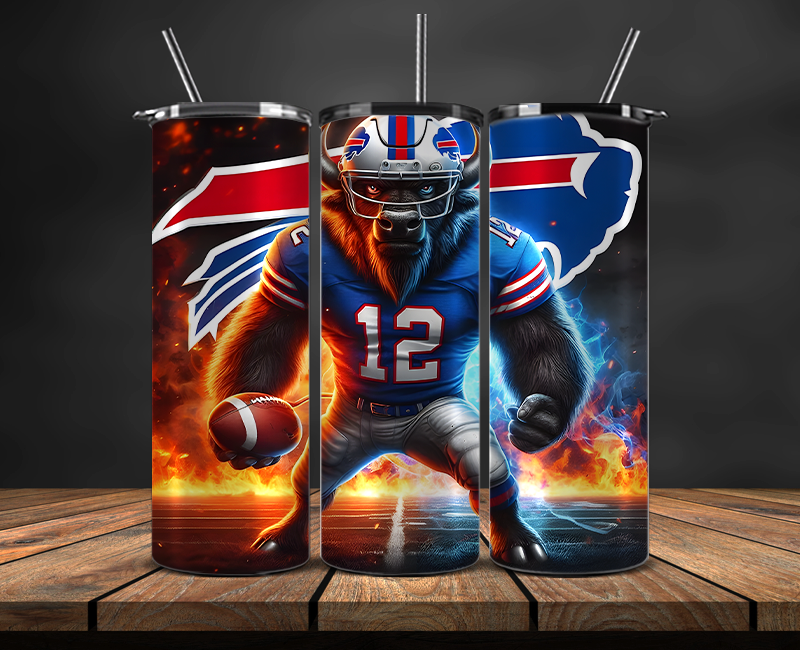 Buffalo Bills Tumbler Wrap, NFL Trendy Tumbler 32