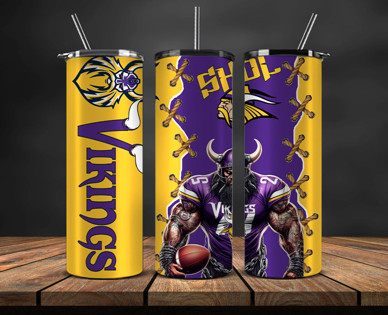 American football themed tumbler wrap design for 20oz skinny tumbler, sports fan style