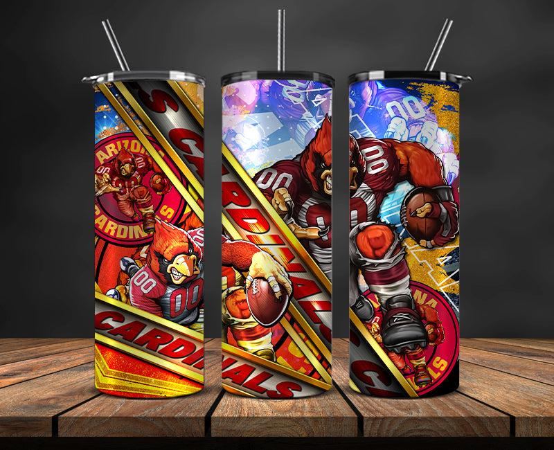 American football themed tumbler wrap design for 20oz skinny tumbler, sports fan style