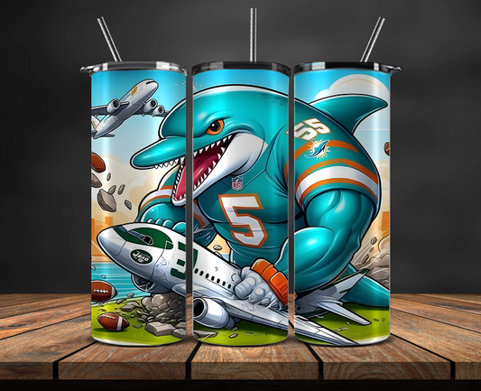 Miami Dolphins Tumbler Wrap, NFL Trendy Tumbler 34