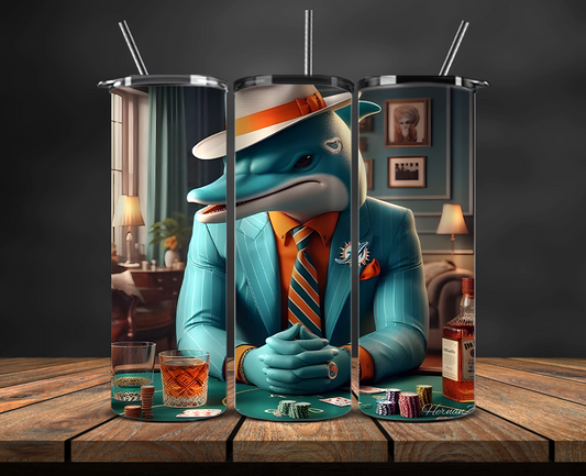 Miami Dolphins Tumbler Wrap, NFL Trendy Tumbler 35