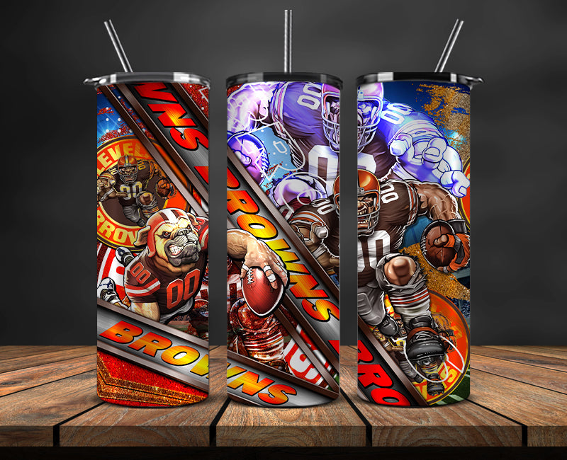 American football themed tumbler wrap design for 20oz skinny tumbler, sports fan style