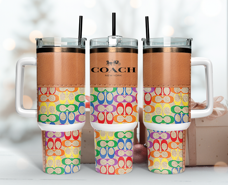 Coach Tumbler Wrap 40oz,Tumbler Wrap with Logo Fashion - Instant PNG File 40