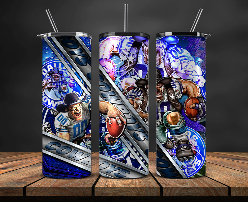American football themed tumbler wrap design for 20oz skinny tumbler, sports fan style
