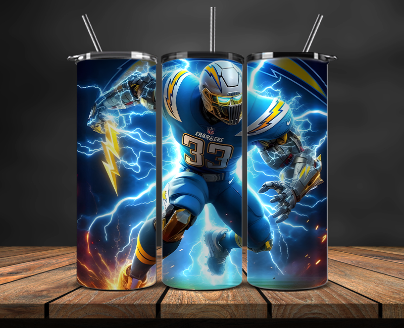 Los Angeles Chargers Tumbler Wrap, NFL Trendy Tumbler 04