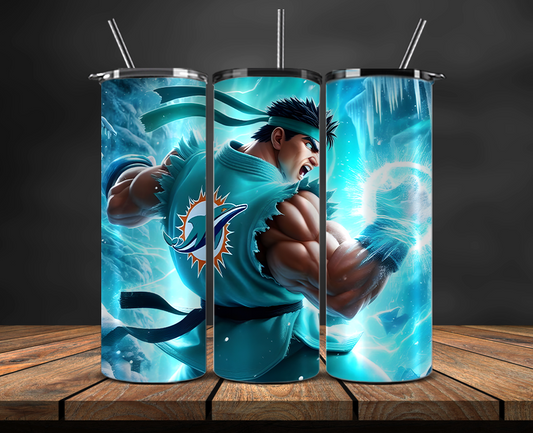 Miami Dolphins Tumbler Wrap, NFL Trendy Tumbler 04