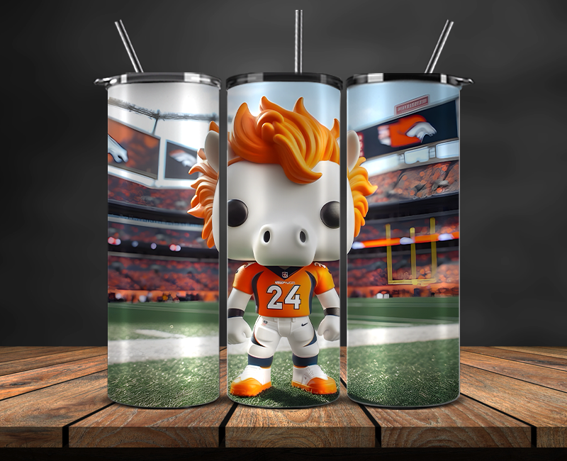 Denver Broncos Tumbler Wrap, NFL Trendy Tumbler 04