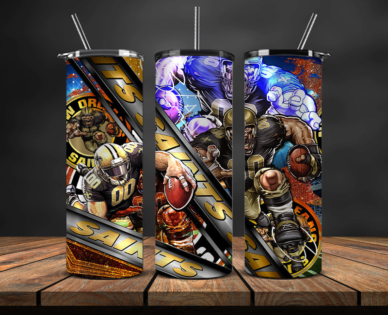 American football themed tumbler wrap design for 20oz skinny tumbler, sports fan style